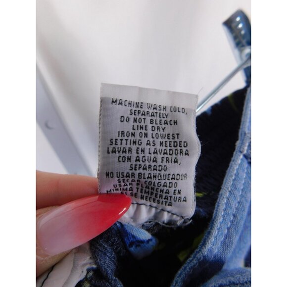 Capacity Skirt Womens Medium Blue Floral Button Front Chambray Waist Boho Midi - Picture 12 of 12